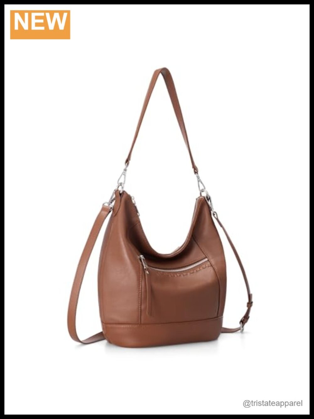 Genuine Leather Crossbody Hobo Purse for Women Soft Lightweight Handbag 2